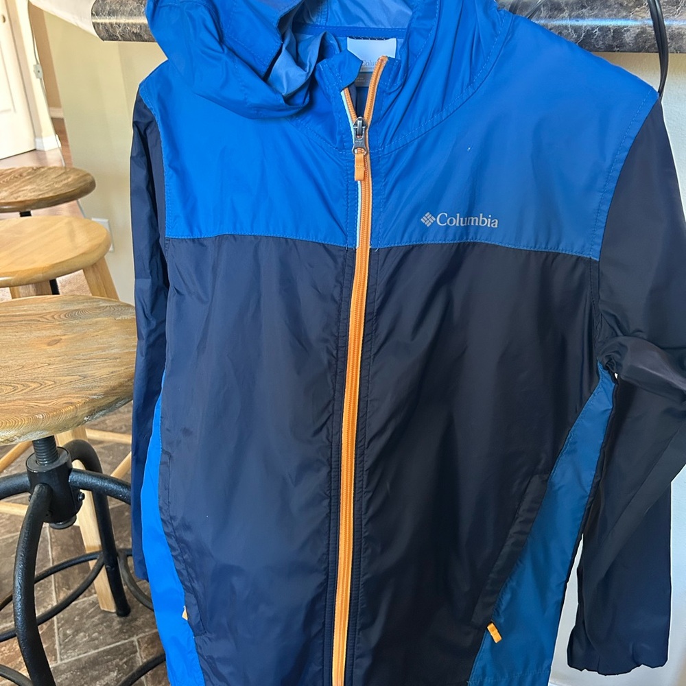 Columbia Blue Jacket with Orange Zipper